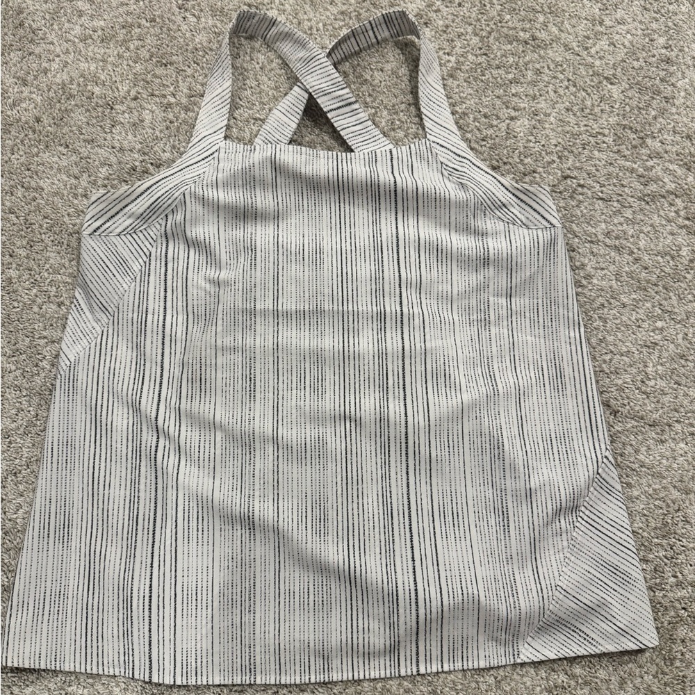 EUC | Athleta Cross Strap Racer Back Striped Tank | Size: M